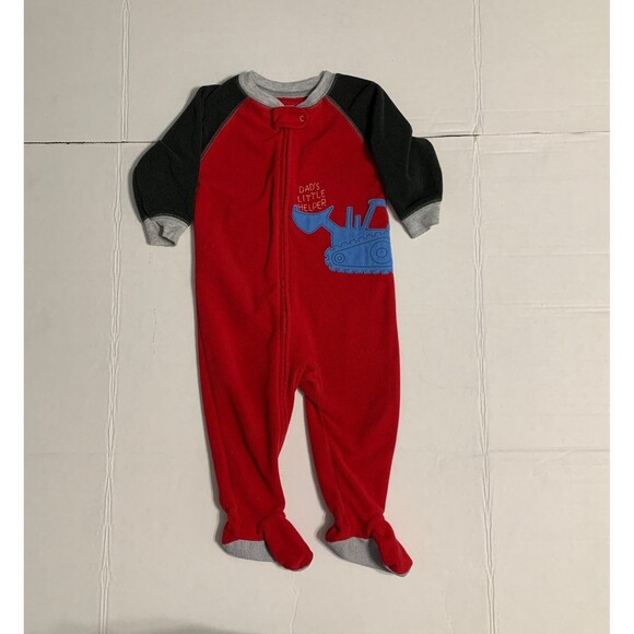 just One You by Carters fleece footed pajamas Size 12 months - Picture 6 of 9